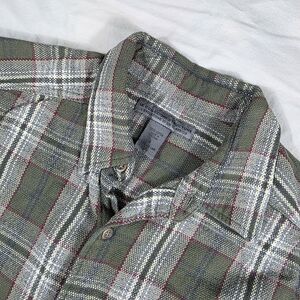 Vintage Le Collezioni Structure Men’s SZ L Cotton Button Down Shirt Green Plaid